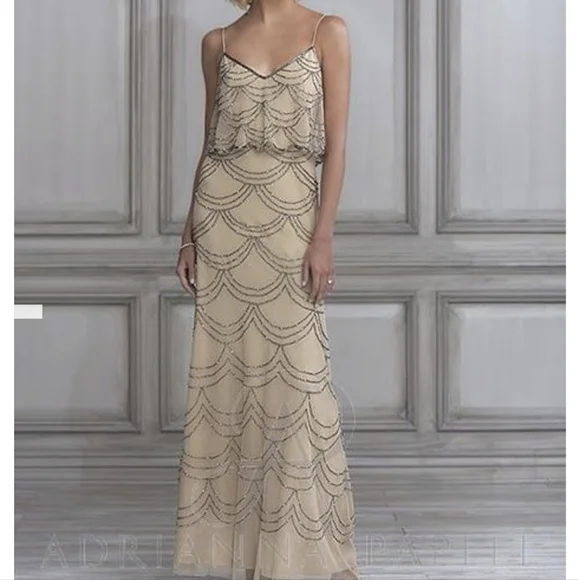 Adrianna Papell | Dresses | Adrianna Papell Platinum Bridesmaid Dress |  Poshmark